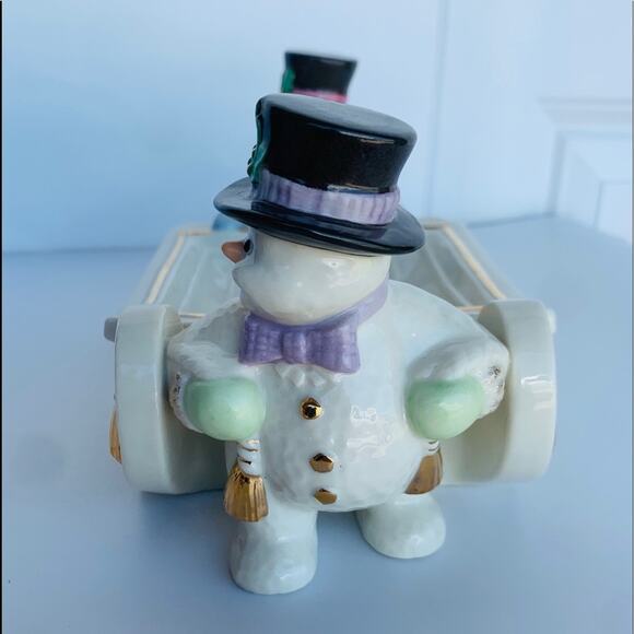 24KT Gold Lenox Snowman Candy Tray - Picture 5 of 11